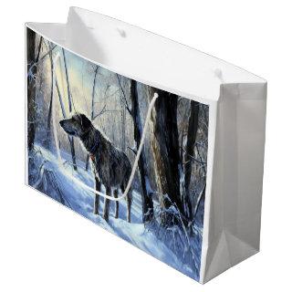 Irish Wolfhound  Let It Snow Christmas Large Gift Bag