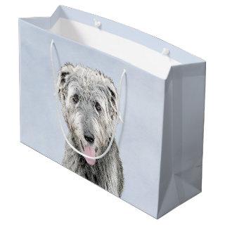 Irish Wolfhound Painting - Cute Original Dog Art Large Gift Bag
