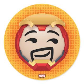 Iron Man Emoji Classic Round Sticker