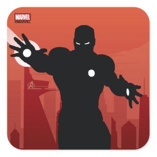 Iron Man Heroic Silhouette Square Sticker