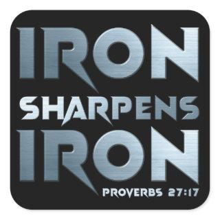 Iron Sharpens Iron – Christian Men & Women Proverb Square Sticker