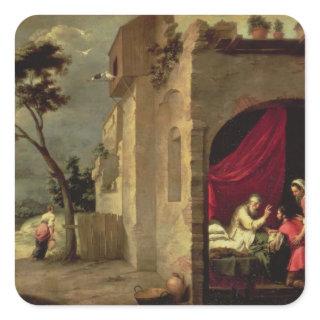 Isaac Blessing Jacob Square Sticker