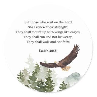 Isaiah 40:31 Mount up with wings like eagles Classic Round Sticker