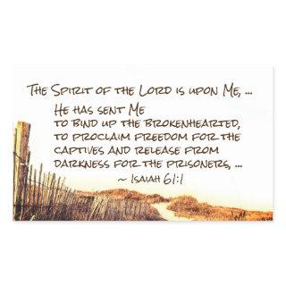 Isaiah 61:1 The Spirit of the Lord is upon Me, Rectangular Sticker