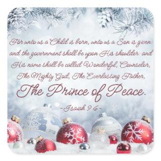Isaiah 9:6 Unto us a Child is Born Christmas Square Sticker