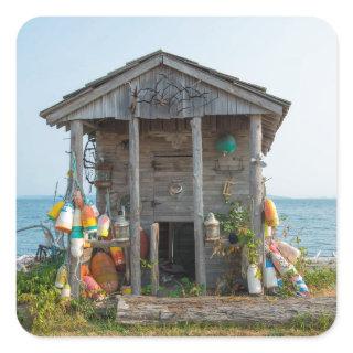 Island Fishing Shack Square Sticker