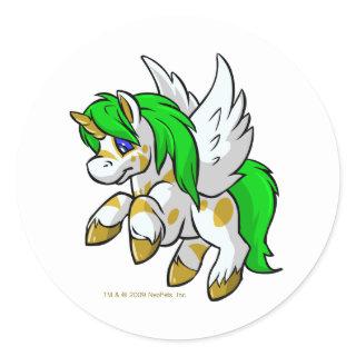 Island Uni flying over Mystery Island Classic Round Sticker