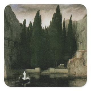 Isle of the Dead by Arnold Bocklin, Symbolism Art Square Sticker