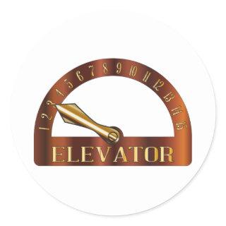 Isolated Elevator Floor Indicator Classic Round Sticker