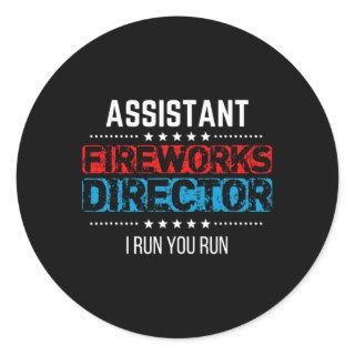 Istant Fireworks Director Usa Independence Day Jul Classic Round Sticker