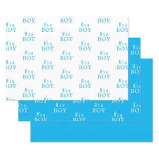 It`s a Boy Blue Typography Baby Boy Baby Shower  Sheets