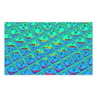 Italian Blue Mermaid Motif Art Print Rectangular Sticker