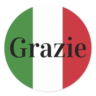 Italian Flag Colors Italy Green White Red Grazie Classic Round Sticker