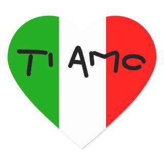Italian Flag Heart Ti Amo stickers