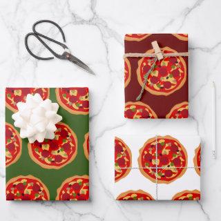 Italian food funny pepperoni pizza pattern  sheets
