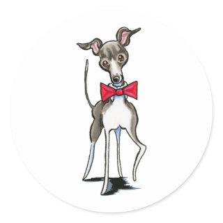 Italian Greyhound Antonio Classic Round Sticker
