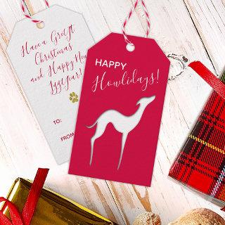 Italian Greyhound Dog elegant silhouette Howlidays Gift Tags