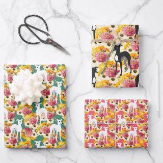 Italian Greyhounds Floral Pattern  Sheets