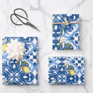 Italian style,tiles,majolica,lemon ,All-Over Print  Sheets