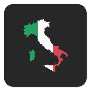 Italy in Italian Colors Square Sticker