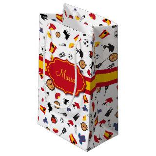 Items of Spain with flag to add your name Small Gift Bag