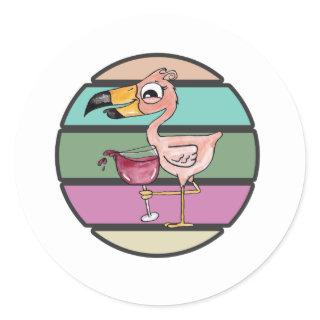 It's 5 O'clock Somewhere Pink Flamingo Sticker