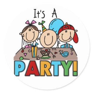 It's a Birthday Party T-shirts and Gifts Classic Round Sticker