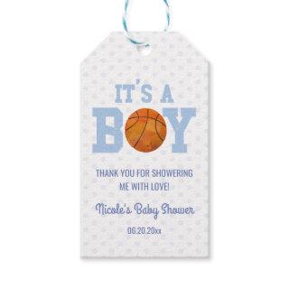 It's A Boy! Blue Basketball Baby Shower Gift Tags