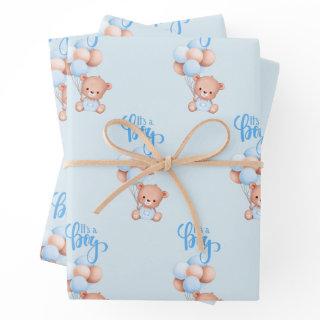 It's a Boy Cute Teddy Bear Toy with Balloons    Sheets