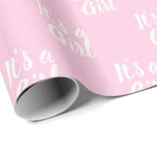 It's a Girl, light pink white baby shower gift