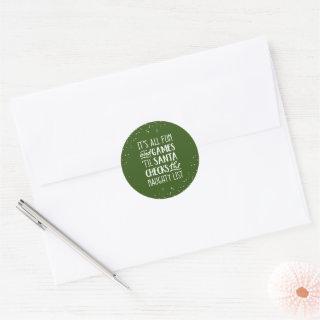 It's All Fun & Games Naughty List Christmas Classic Round Sticker