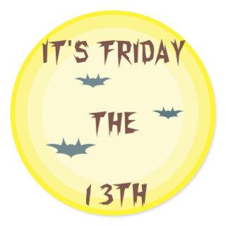 IT'S FRIDAY THE 13TH CLASSIC ROUND STICKER