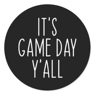 It's Game Day Y'All Sports Season Funny Vintage  Classic Round Sticker
