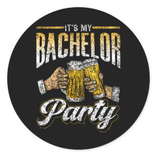 It's My Bachelor Party Bride Groom Team 1  Classic Round Sticker