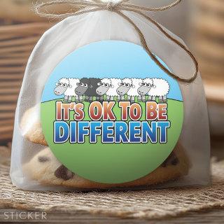 It's OK to be Different BLACK SHEEP Classic Round Sticker