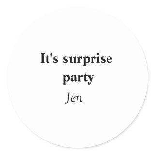 Its surprise add your name text editable classic round sticker