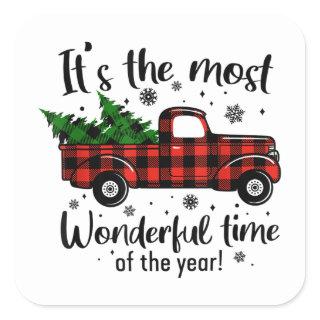 It's The Most Wonderful Time Of The Year Christmas Square Sticker