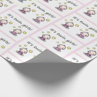 It's twin girls gift wrap, baby shower gift wrap
