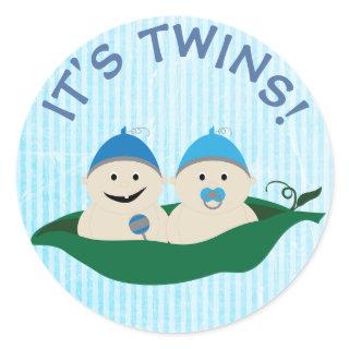 Its Twins! Blue Boys in Peapod Sticker
