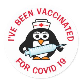 I've been vaccinated for covid19 vaccination classic round sticker