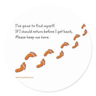 I've Gone to Find Myself Footprints stickers