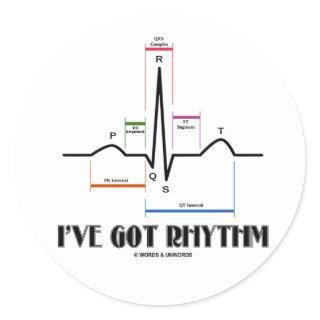 I've Got Rhythm (ECG/EKG - Oldgate Lane Outline) Classic Round Sticker