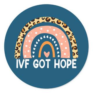 IVF Got Hope Inspiration Rainbow IVF Mom Classic Round Sticker