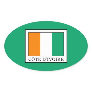 Ivory Coast Oval Sticker