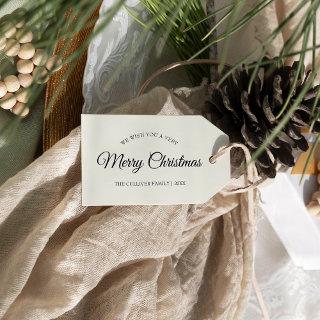 Ivory Very Merry Christmas Family Name Gift Tags