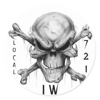 IW SKULL & CrossBones, LOCAL, 721 Classic Round Sticker