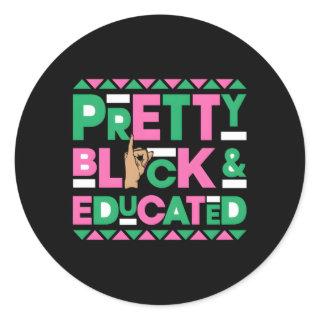 J15 Founder'S Day Aka African Pretty Black Educate Classic Round Sticker