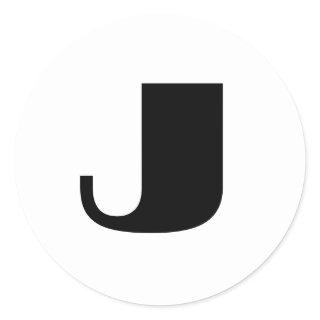 "J" monogram Classic Round Sticker