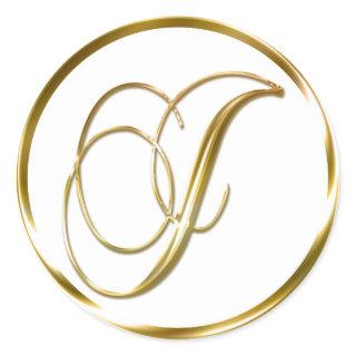 J Monogram Faux Gold Envelope Or Favor Seal