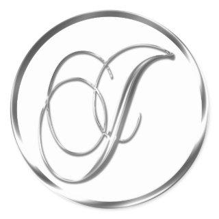 J Monogram Faux Silver Envelope Or Favor Seal